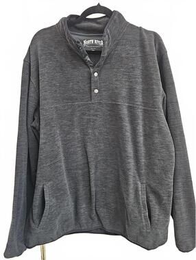 North River Men's  Lightweight 1/4 Snap-Front Fleece Pullover  sz XXL gray